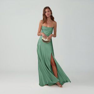 Fame and Partners Strappy Draped Gown, Size 14